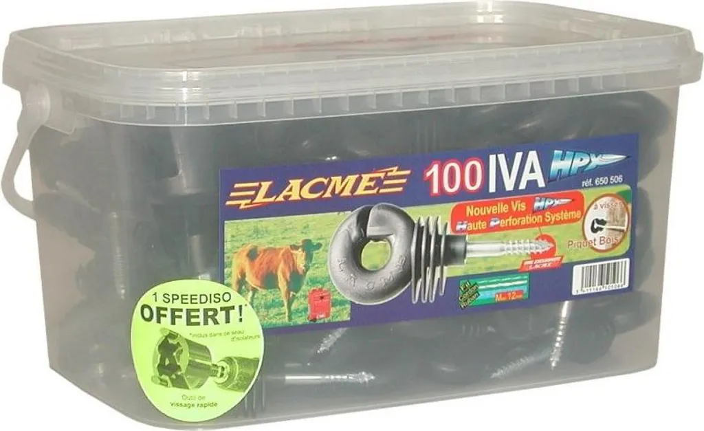 Isolateurs de Ligne IVA-HPX LACME pour Piquets de Clôture en Bois