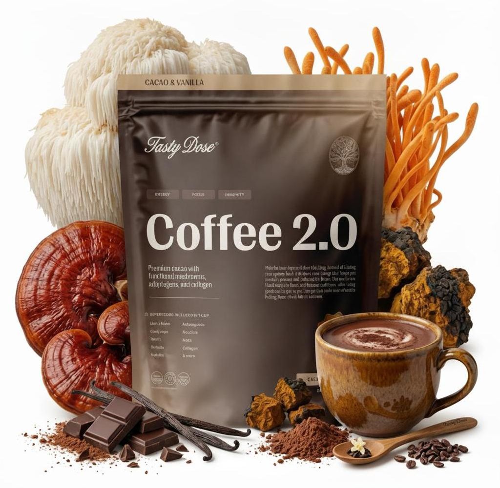 Caffè funzionale con 7 funghi vitali e 3 adattogeni, Immagine del prodotto 