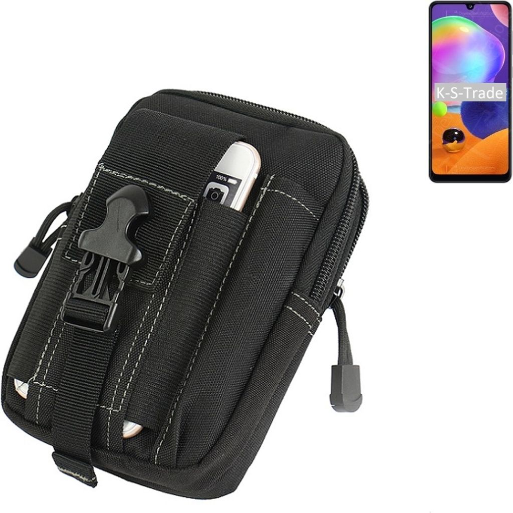 K-S-Trade Gürtel Tasche kompatibel mit Samsung Galaxy A31 Gürteltasche Holster Schutz Hülle Handy Hülle Smartphone outdoor Handy-Hülle schwarz