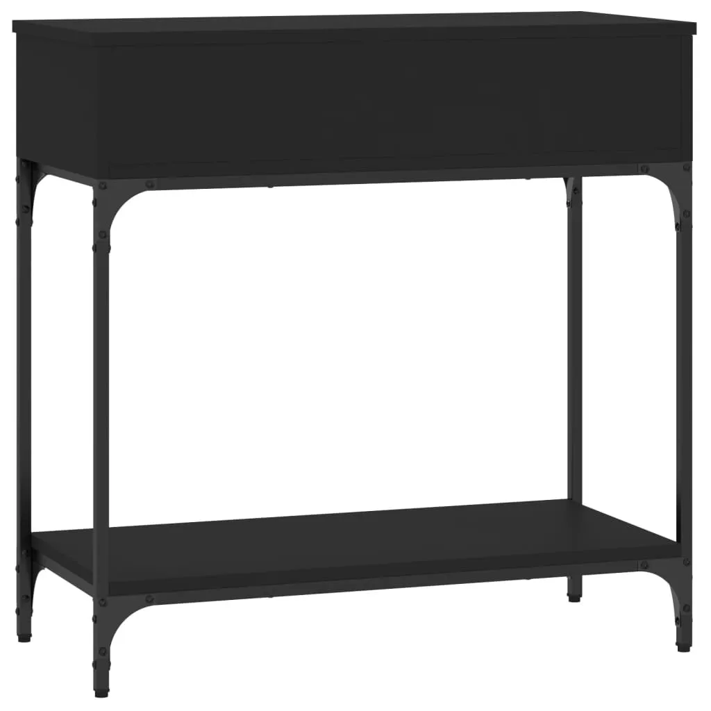 Tavolo consolle nero 75x34,5x75 cm materiale a base di legno