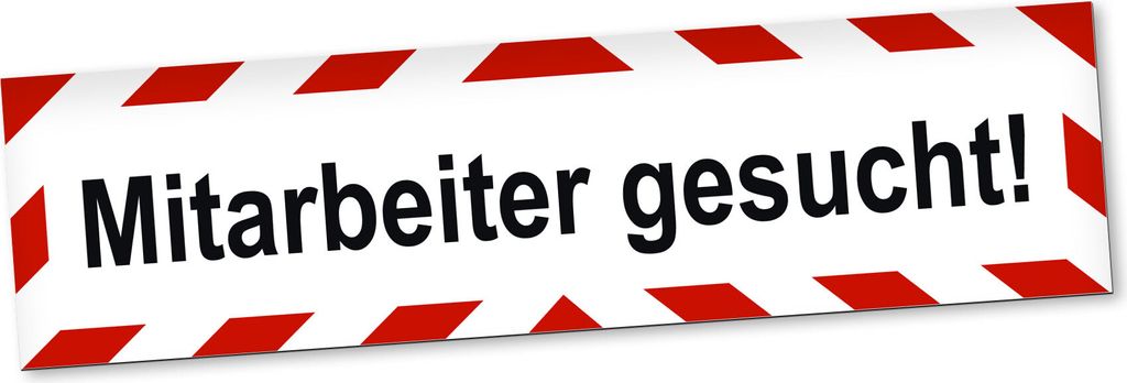 PantherPixel Mitarbeiter Gesucht Magnetschild Auto Jobs Recruiting Magnetfolie Geschenkidee 60 x 16 cm REFLEKTIEREND