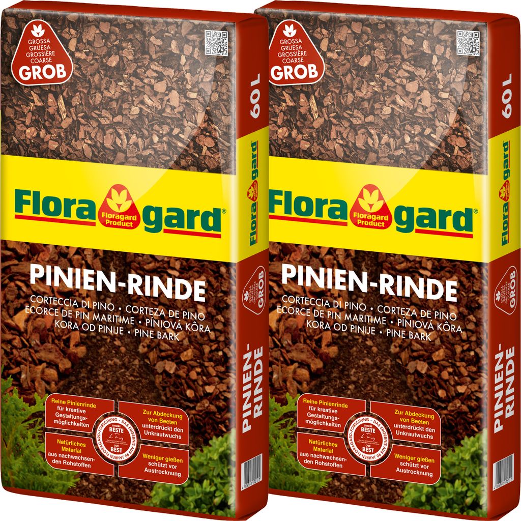 Pinienrinde 25-40 mm2x 60 Liter Sackkartonverpackt Produktbild 