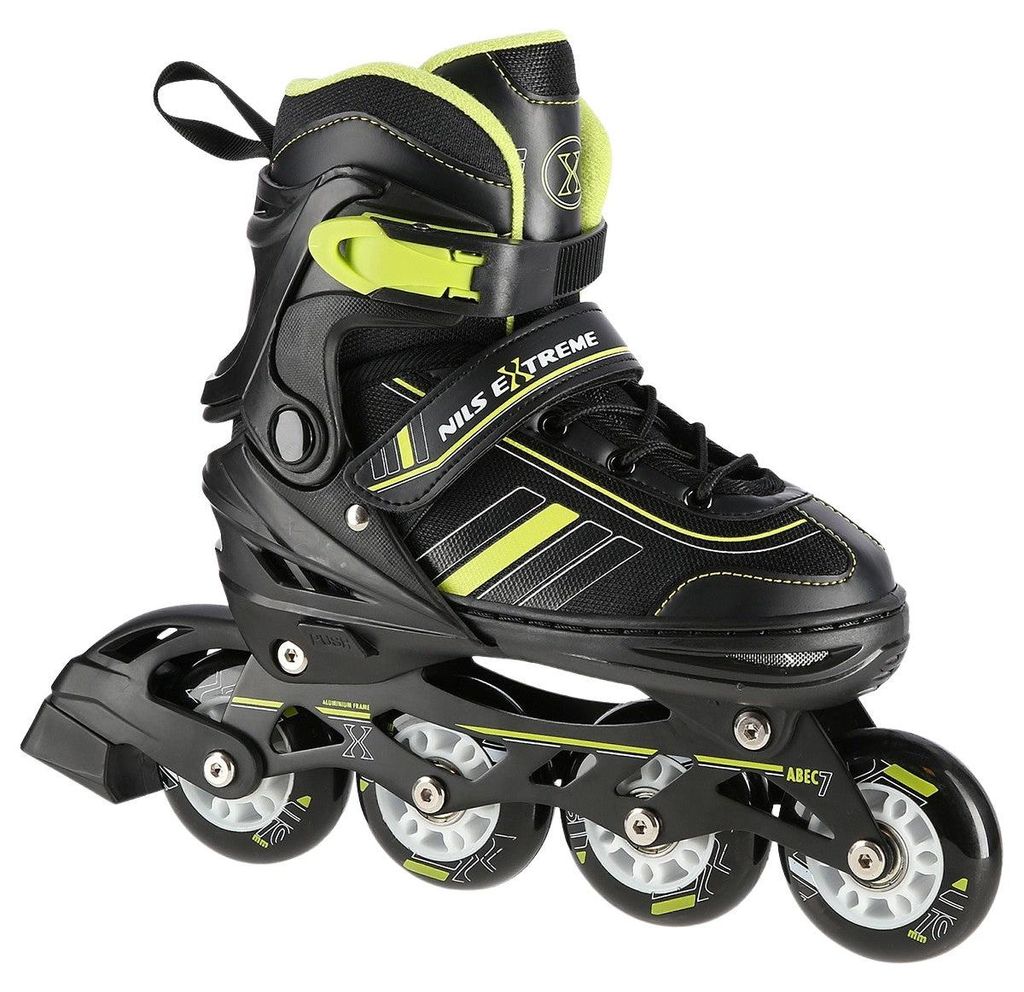 2-in-1 Inline- & Schlittschuhe, Schwarz/Lime, Größe L (39-43)