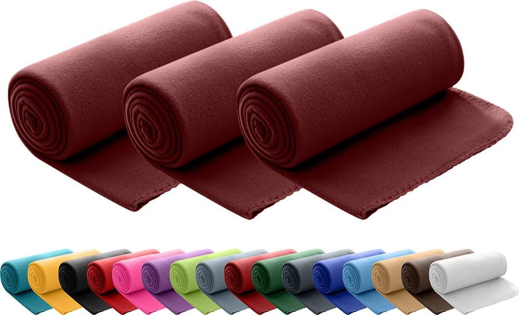3 Stück Fleecedecken Farben weinrot Obrázok produktu 