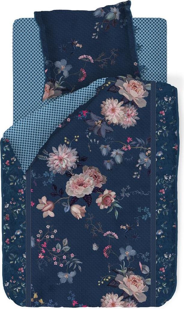 PiP Studio Kissenhülle DE Tokyo Bouquet Dark Blue 80x80 blau