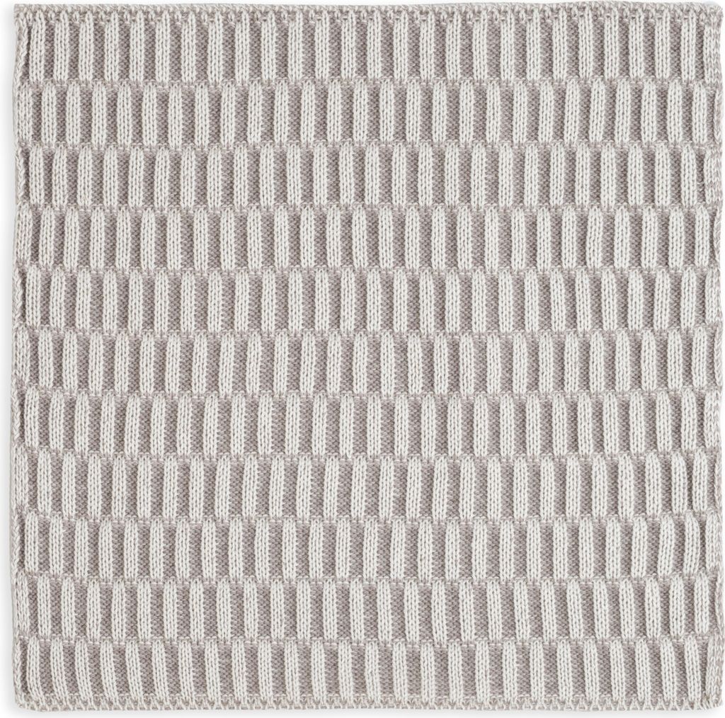 Knit Factory Spültuch Block - Ecru/Taupe - 27x27 cm