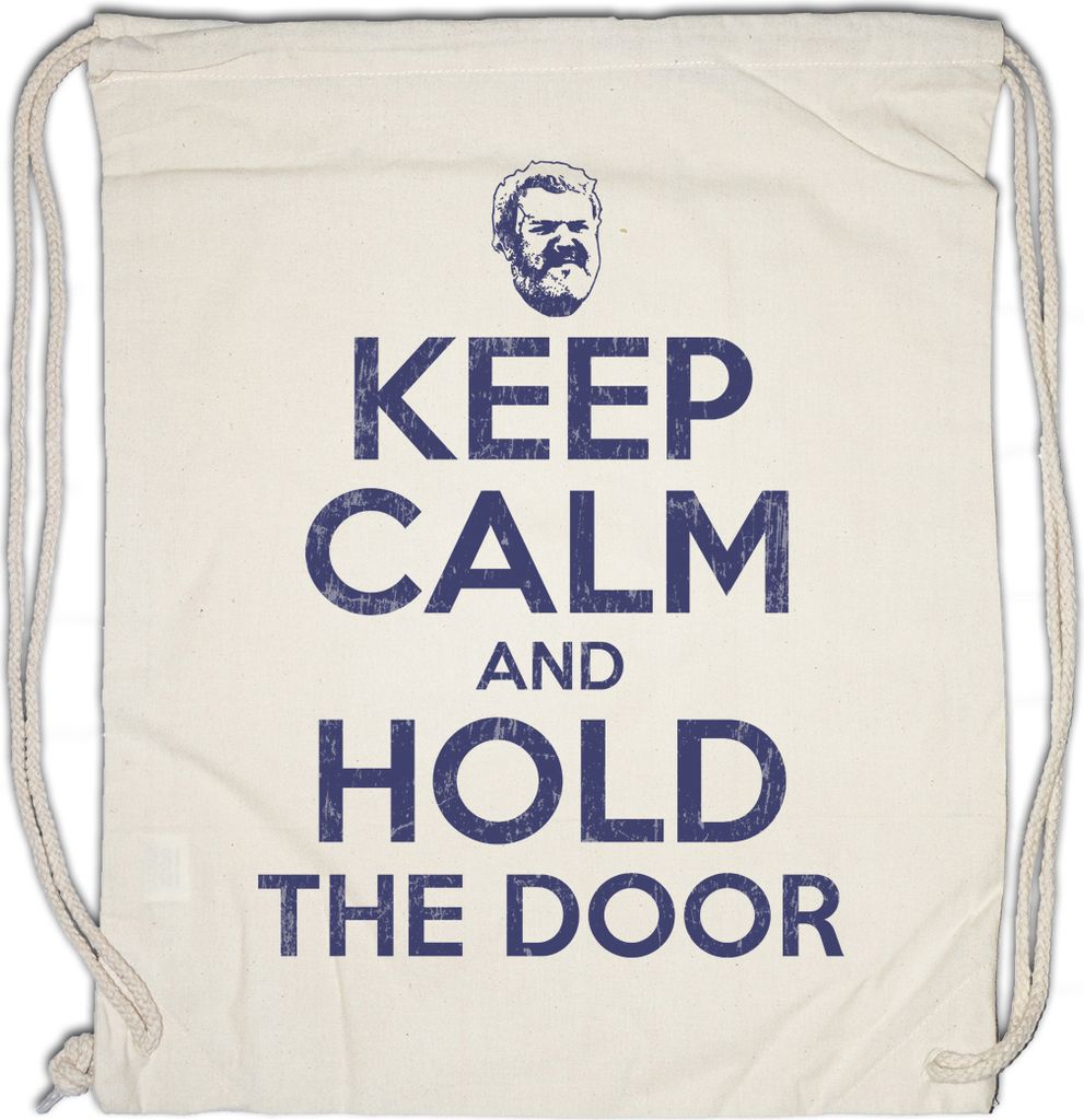 Urban Backwoods Keep Calm And Hold The Door, Turnbeutel, Farbe: Beige