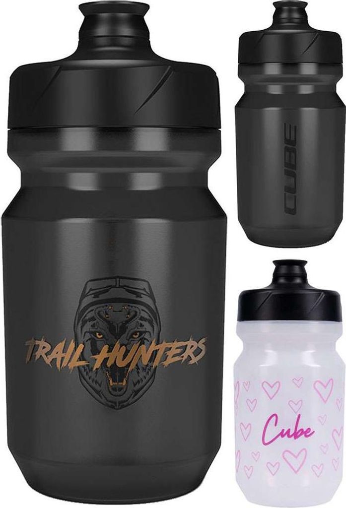 CUBE Trinkflasche Flow 400 ml Schwarz, BPA-frei, Push-Pull-Ventil