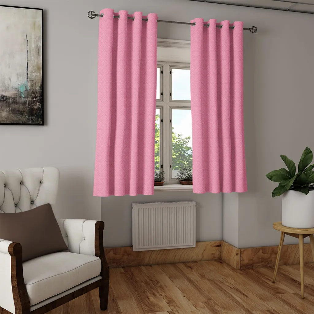 Rideau décoratif rose pâle style baroque rococo avec œillets 280cm