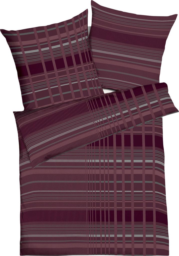Kaeppel Bettwäsche Jarin" bordeaux 1x 155x200 cm + 1x 80x80 cm"