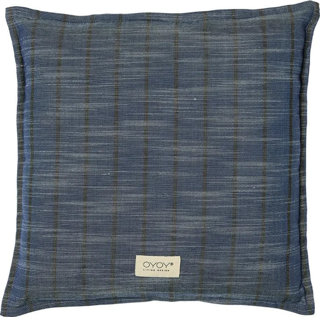 Coussin d'assise bleu anti-mal de dos 42x42 cm pour chaise rigide en bois