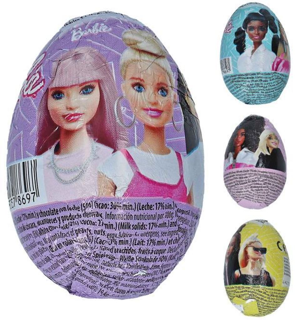 Barbie Überraschungsei 4er Set Schoko-Ei Kinder Spielzeug Sammlung