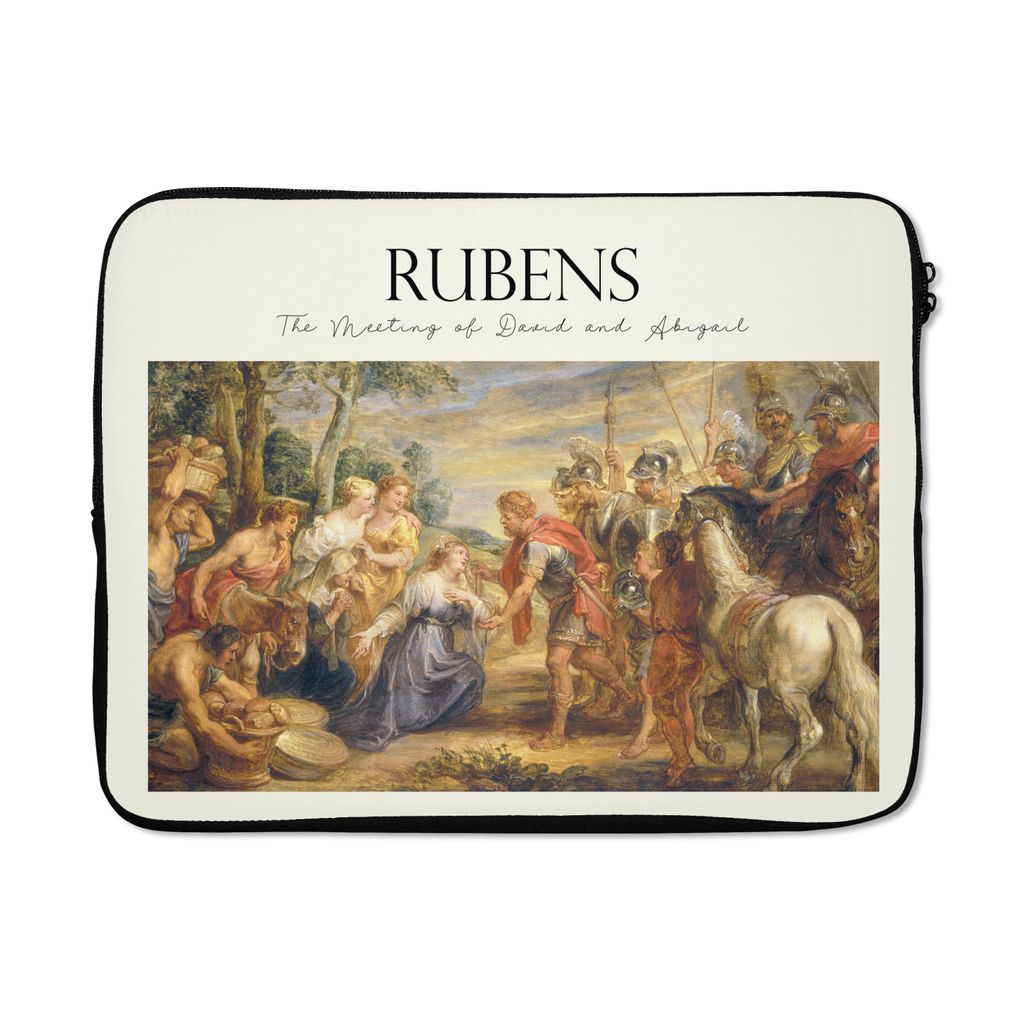 MuchoWow Laptop Hülle 17 Zoll Laptoptasche Die Begegnung von David und Abigail - Peter Paul Rubens - Zipper - Schutzabdeckung