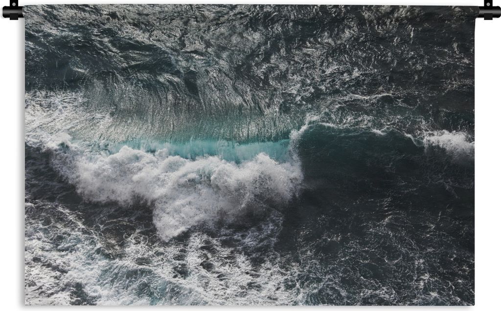 MuchoWow Wandteppich Wandbehang Wellen im Meer aus der Vogelperspektive 60x40 cm Tapisserie Dekoration Wandtuch - Wanddekorationen