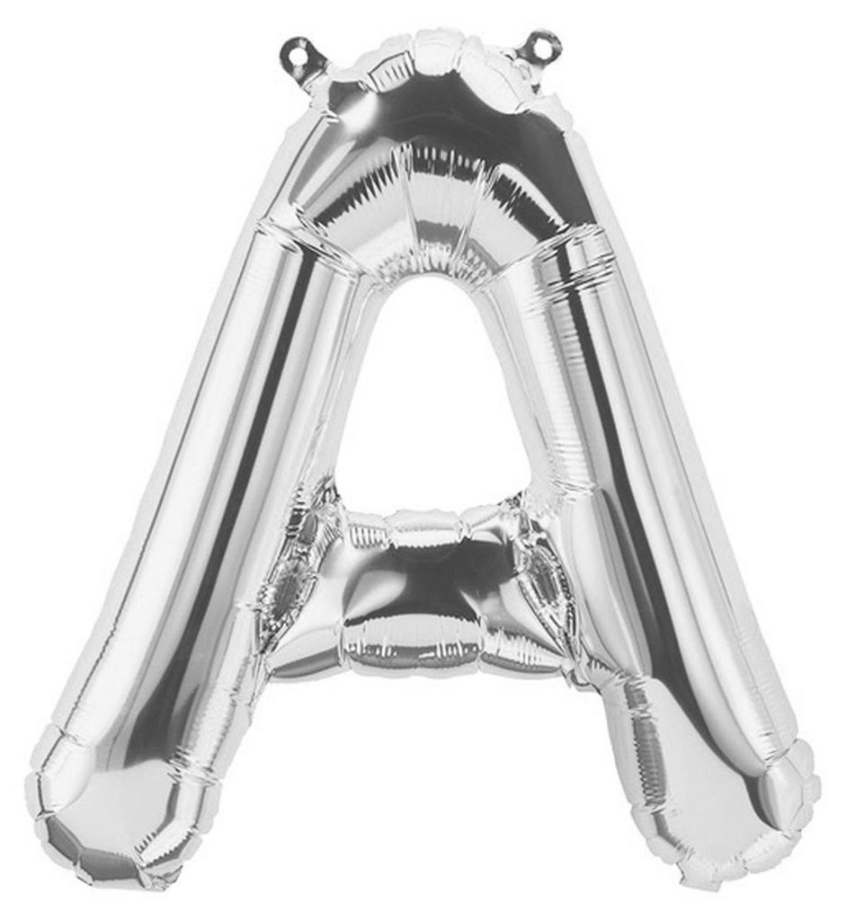 Folienballon Buchstabe A, silber, ca. 40 cm, für Produktbild 