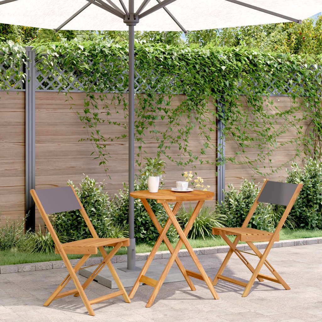 Maison Exclusive - 3-tlg. Bistro-Set Anthrazit Stoff und Massivholz