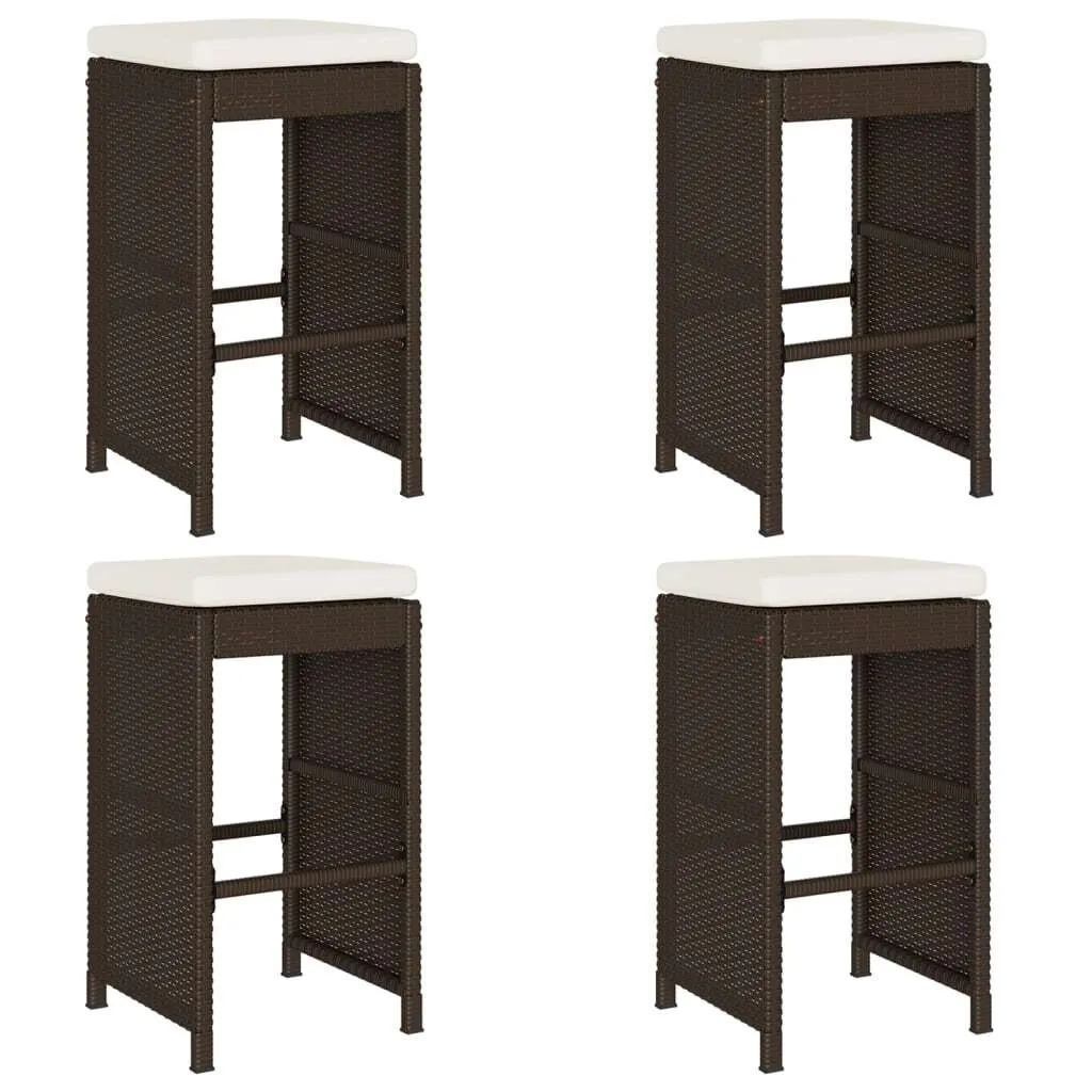 Tabourets de bar de jardin vidaXL marron, polyrotin résistant et confort
