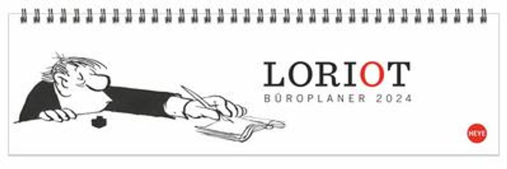 Loriot Büroplaner 2024. Humorvoller Tischkalender für mehr Organisation am Arbeitsplatz. Tischquerkalender mit Spiralbindung. Witziger Kalender f...