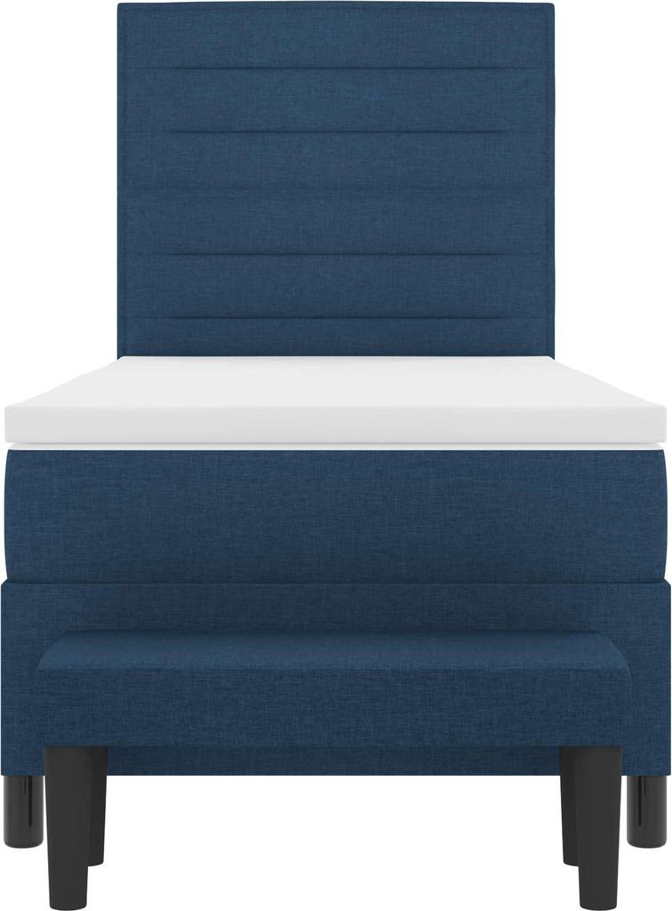 vidaXL Boxspringbett mit Kopfteil Blau 90 x 190 cm Stoff