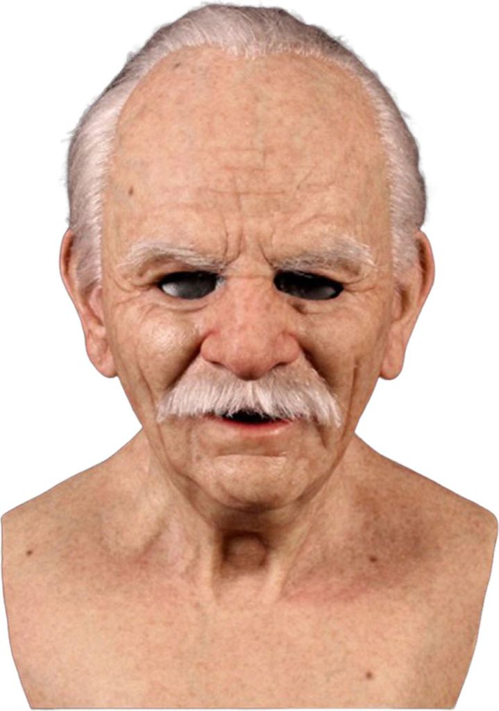Maske für alte Männer für Erwachsene, realistische Vollkopfbedeckung aus Latex für ältere Menschen mit lebensechten Falten für Halloween-Mask...