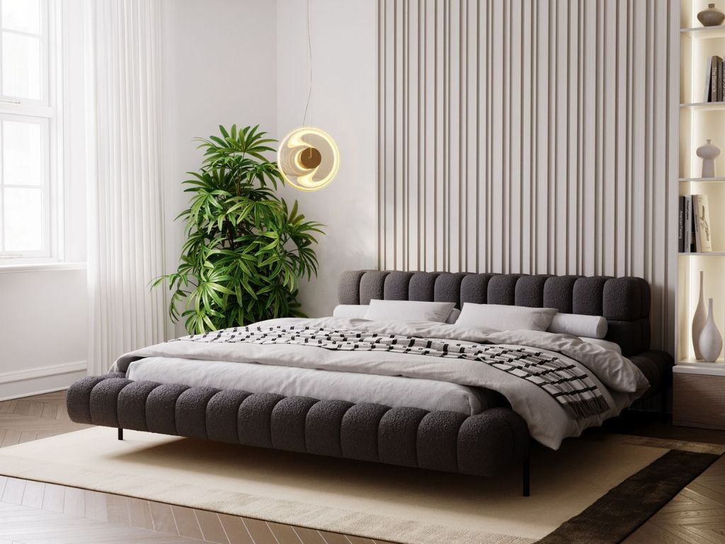 GrainGold Polsterbett Imagine 120x200 cm - Bett 120x200, Polsterbett mit Lattenrost -Schwarz (Anthology 19)