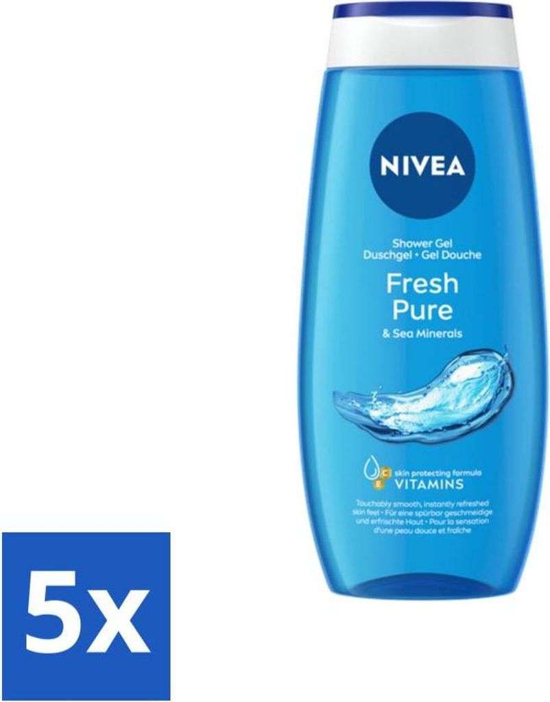 NIVEA - Duschgel - Fresh Purity - Erfrischende Haut - 250 ml - Vorteilspack - 5 Stücke