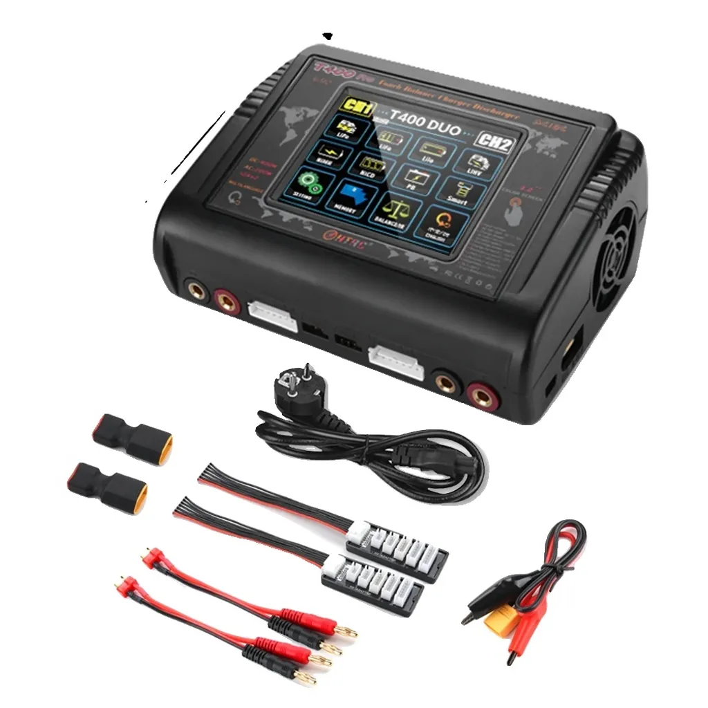 Chargeur RC Rapide 400W pour Drone et Voiture avec Écran Tactile LCD