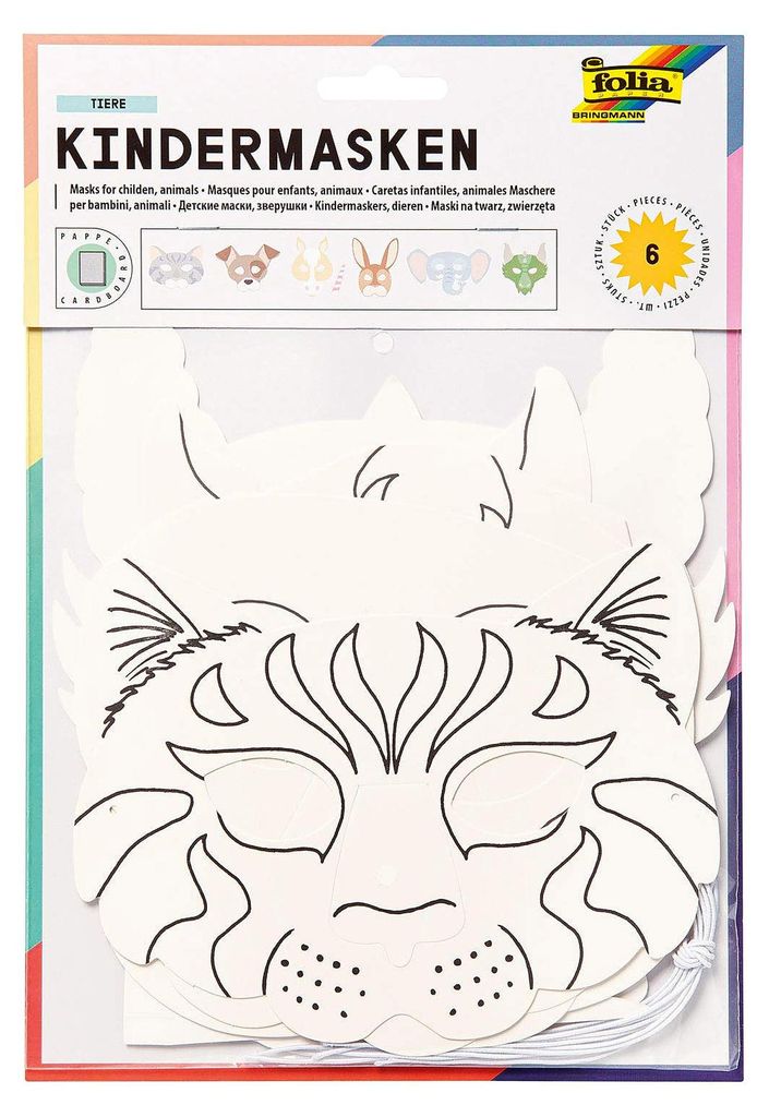 Folia 23204 Masque pour enfant blanc 6 pièces(T) Image du produit 