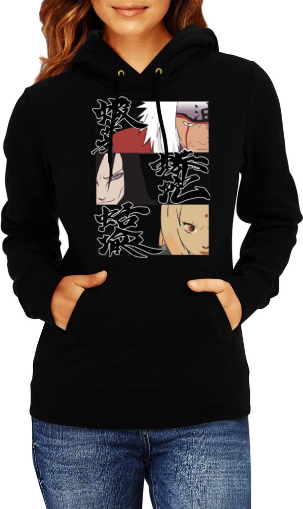 Damen Kapuzenpullover Japan Manga Anime Comics Naruto Legendary Sannin, Lady M / Schwarz