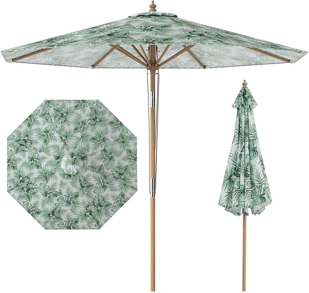 Parasol COSTWAY φ 270 cm, parasol de jardin en bois, Image du produit 