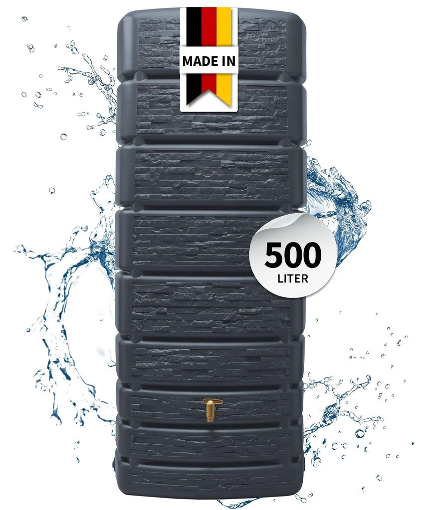 4rain SLIM STONE DECOR wandtank 500 L graphite grey Productafbeelding 