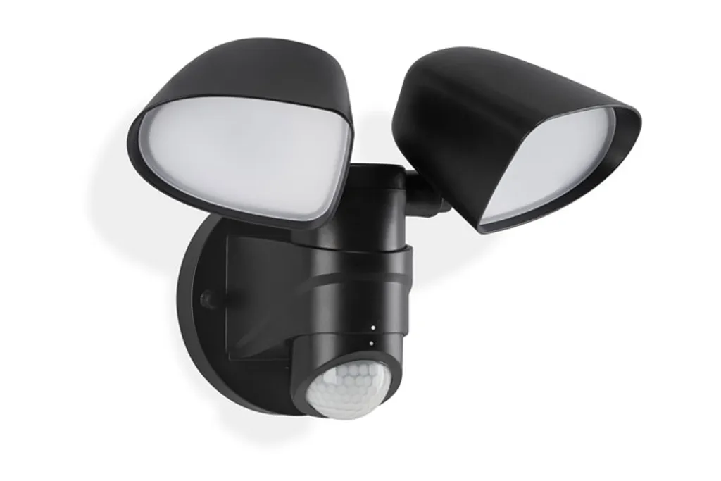 Éclairage de Sécurité Extérieur LED Telefunken 20W Noir avec Détection Auto