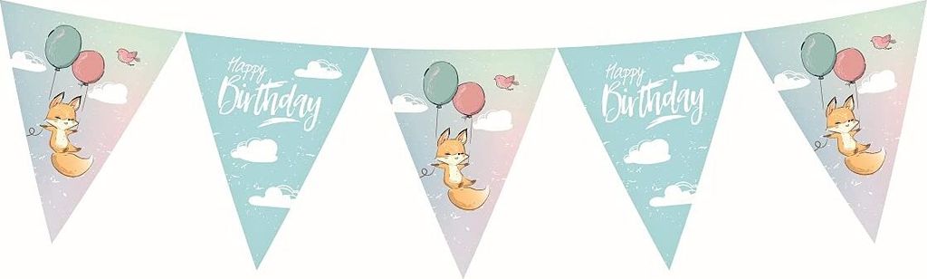 Fuchs Fox Happy Birthday Banner 326 cm