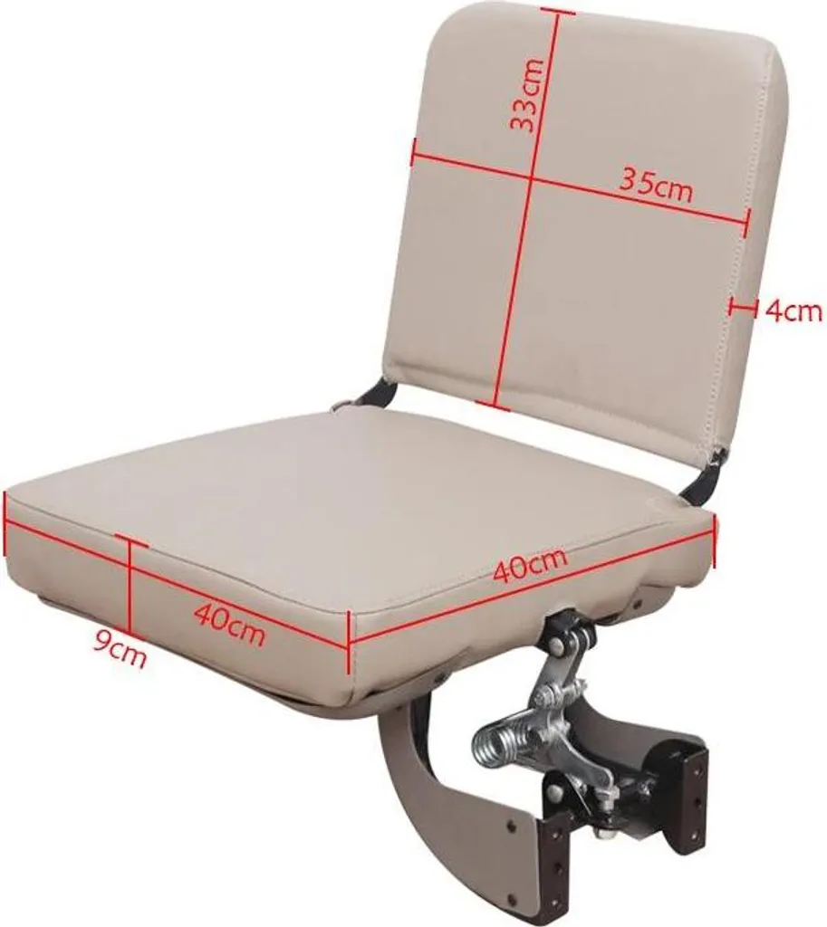 Fauteuil escamotable beige pour aménagement de bus et van robuste