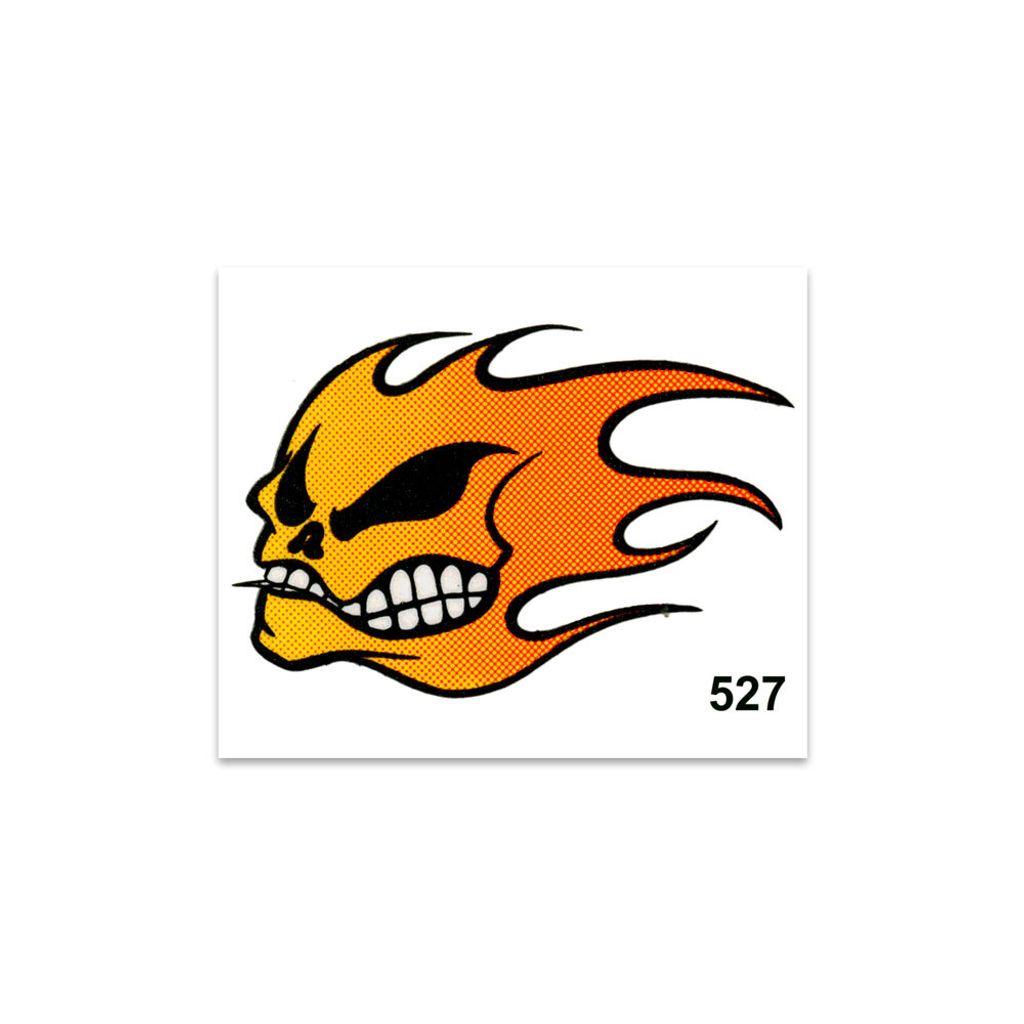 Sticker Schädel in Flammen 10 x 12 cm