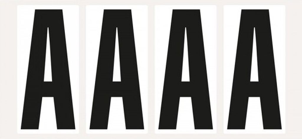 Dreifke Aufkleber I Buchstabe A, weiß/schwarz, Folie, Schrifthöhe 95mm, 47x9...