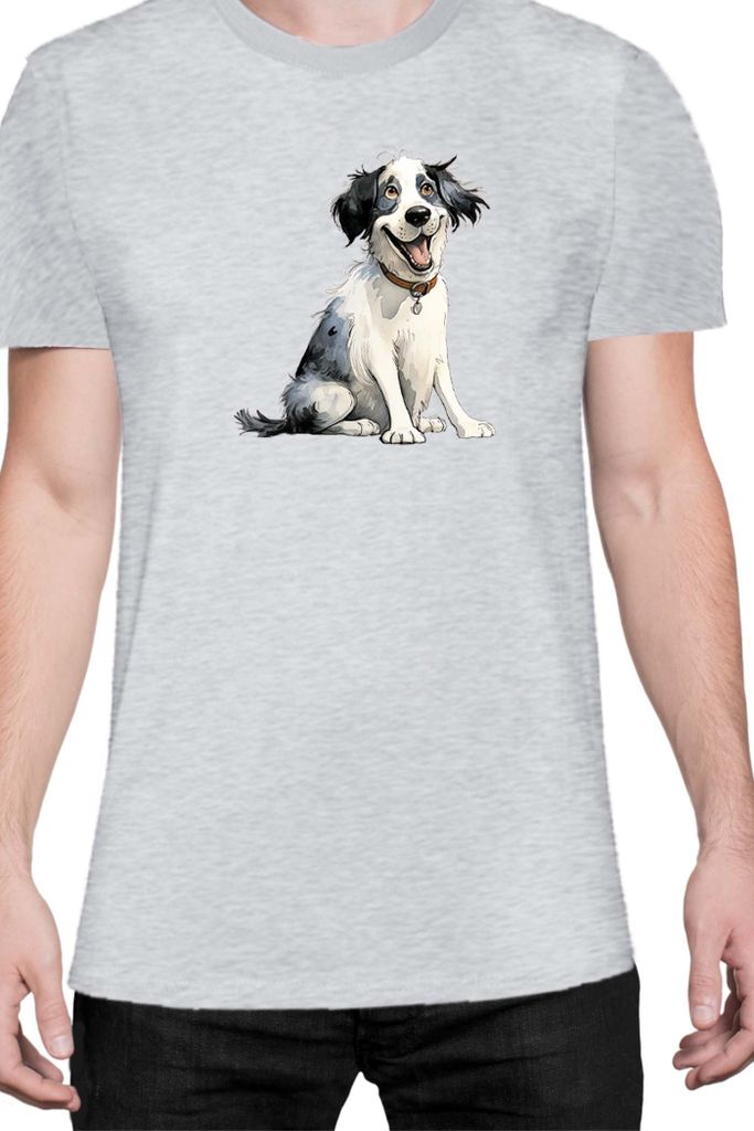 Herren T-Shirt Funny Dogs Breeds Landseer Dog Breed, Man S / Grau