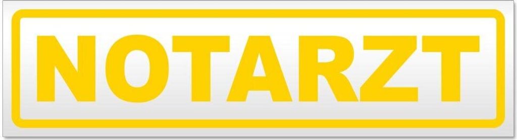 Kiwistar Notarzt Magnetschild Schild magnetisch - 20cm Gelb - Magnetfolie für Auto PKW Kfz