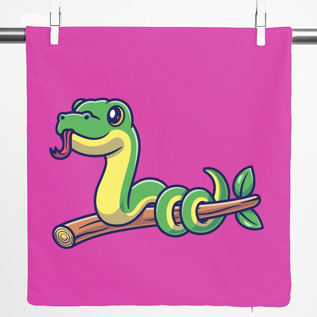 Huuraa Kissenbezug Schlange Comic 40x40cm Fuchsia Baumwolle Dekokissenbezug Geschenkidee
