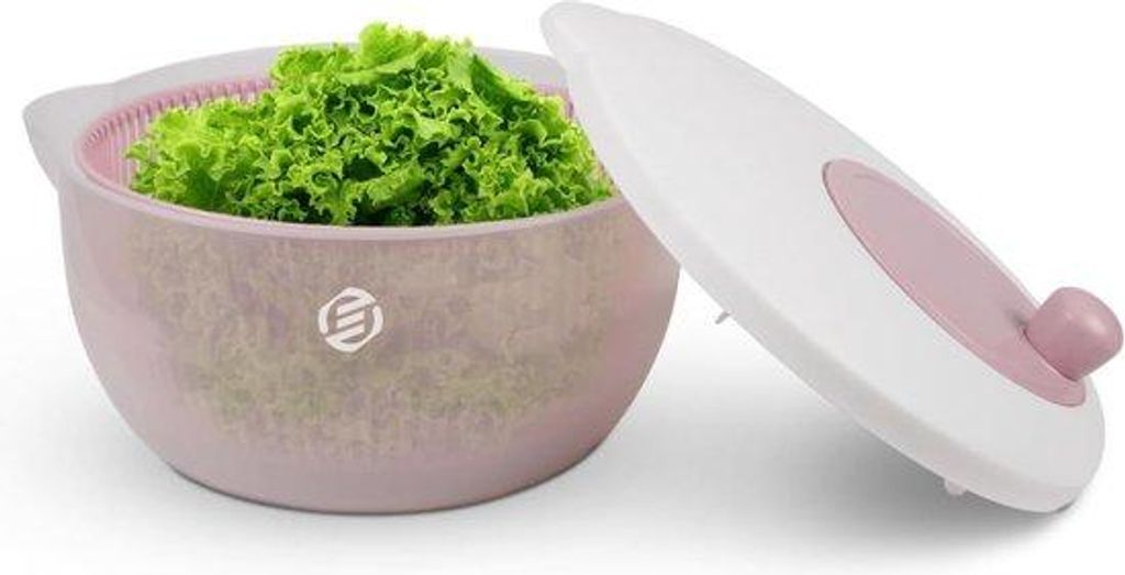 Salatenspinner mit 5-Liter-Kapazität, Edelstahl, rot
