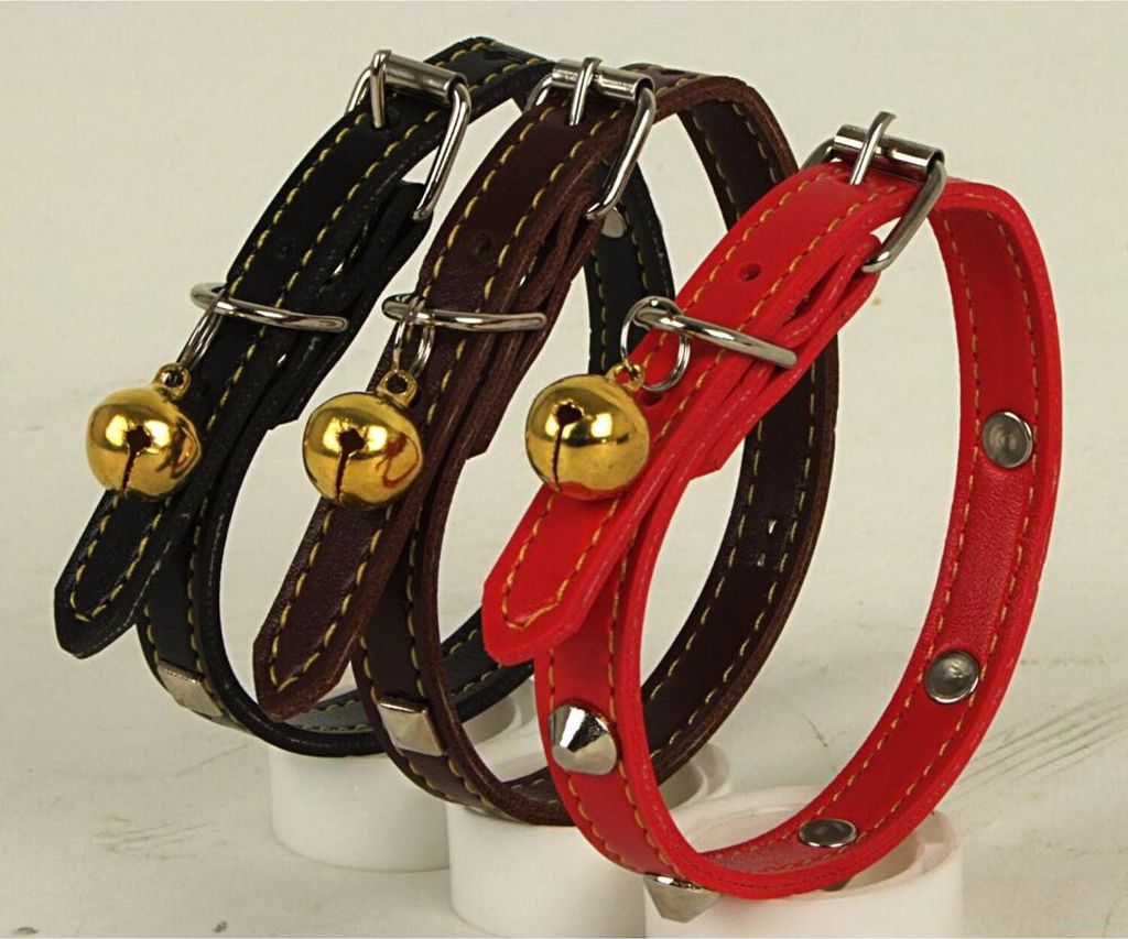 6x Katzen Halsband L32cm Glöckchen Mix Bunt Haustiere Welpen Hunde Bänder