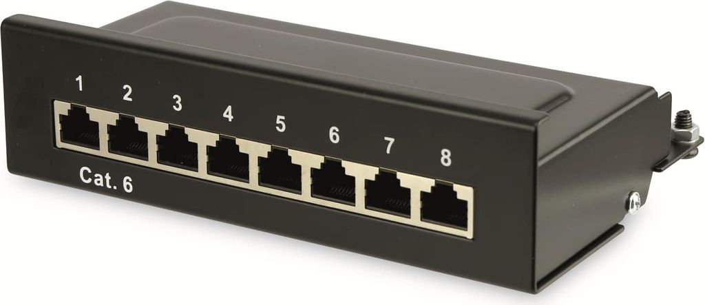 RED4POWER CAT.6 Patchpanel R4-N108S, 8-fach, schwarz