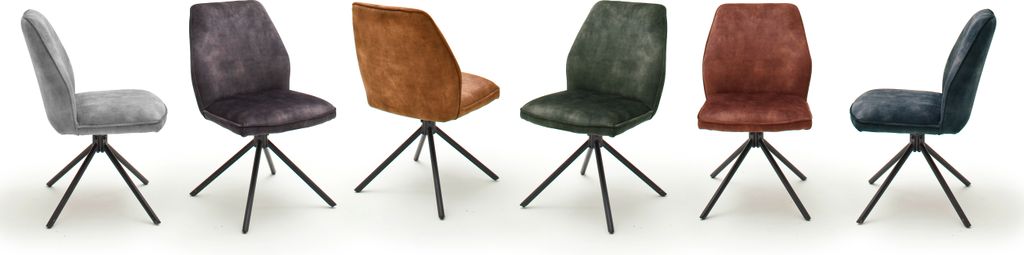 Ottawa 2 4-Fuß Stuhl, drehbar, ohne Armlehnen, Curry, Gestell Metall schwarz, 2er Set