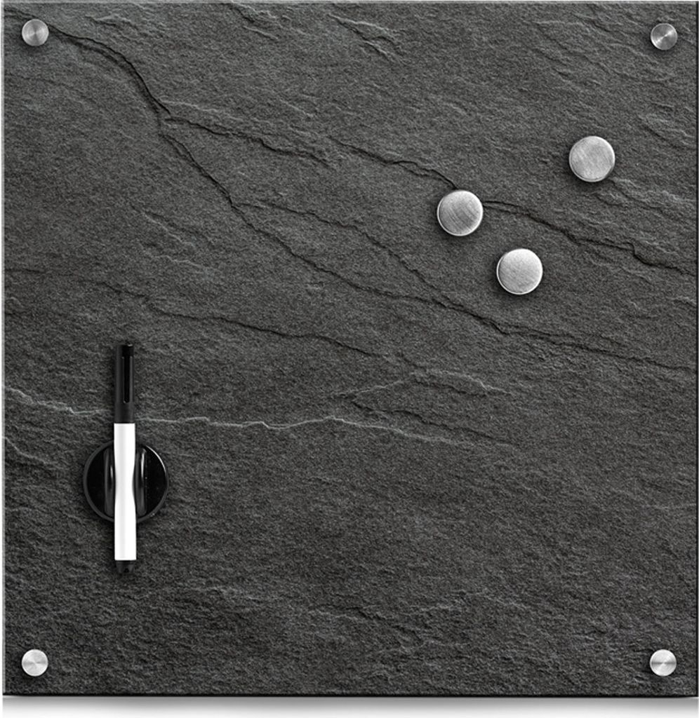 Zeller Memoboard "Schiefer", Glas, anthrazit, 40 x 40 cm Produktbild 