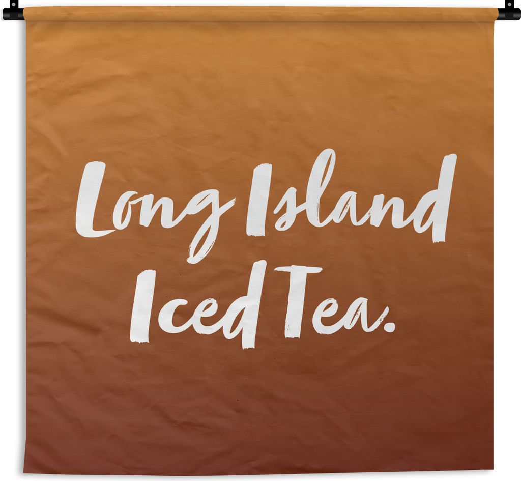 MuchoWow Wandteppich Wandbehang Zitate - Long Island Eistee - Cocktail - Zitate - Braun 60x60 cm Tapisserie Dekoration Wandtuch - Dekorationen - ...