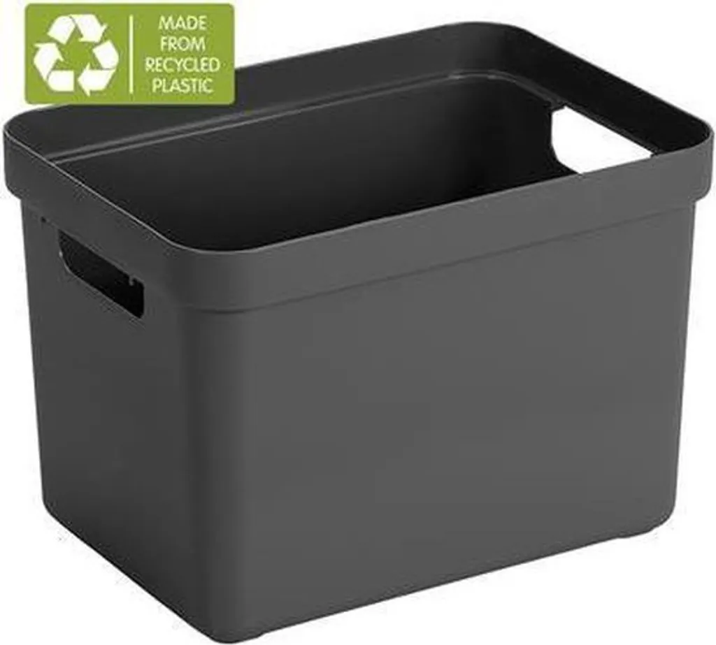 Boîte Sigma Home 18L Anthracite Empilable - Rangement Solide et Design