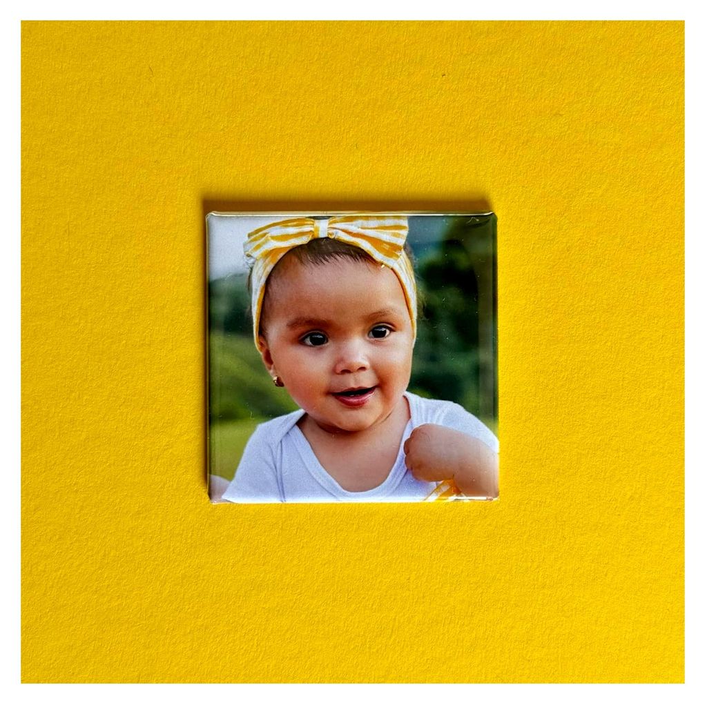 Individuelle Fotomagnete im 3er Set - 5x5 cm - Robuster Buttonmagnet - Kühlschrankmagnet - Quadratisch - Dein Bild als Magnet