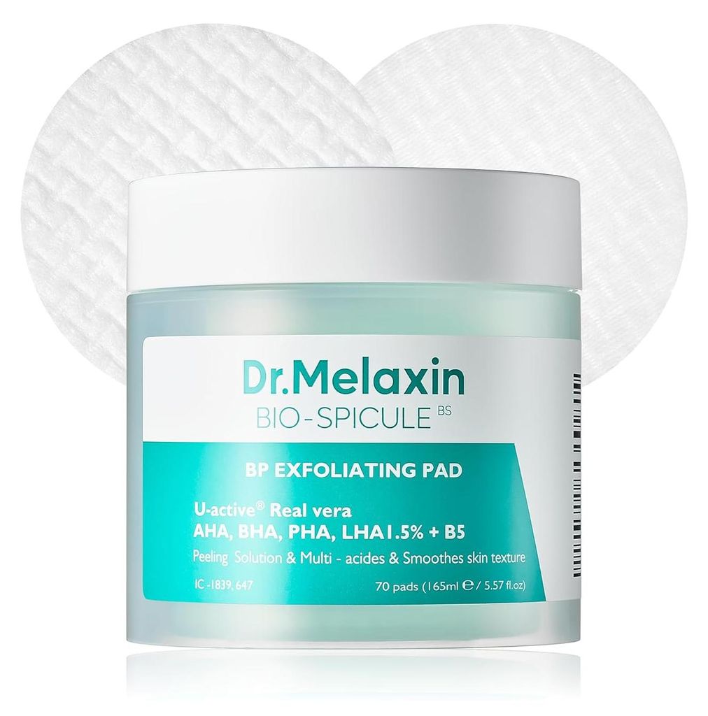 Dr.Melaxin BP Pore Exfoliating Pad 165 ml – Korean K-Beauty Peeling-Pads mit AHA/BHA/PHA/LHA-Säurekomplex, Niacinamide, Tea Tree
