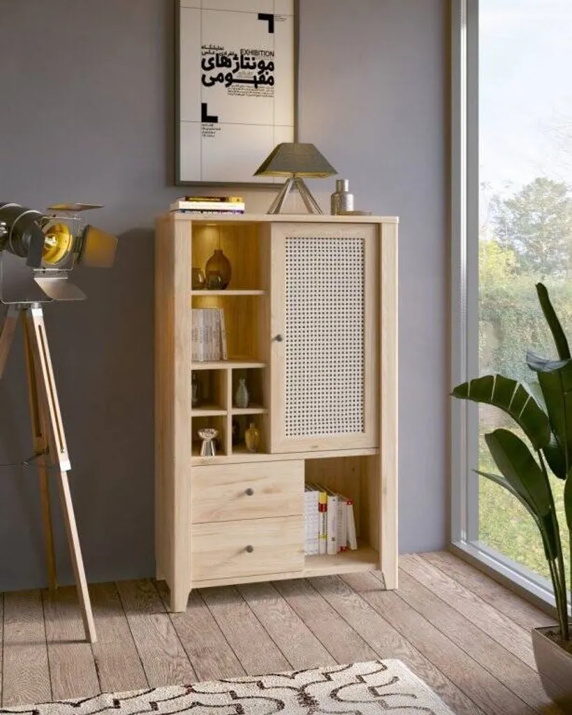 Buffet bas Cestino avec étagères ouvertes pour rangement séjour chic - 5
