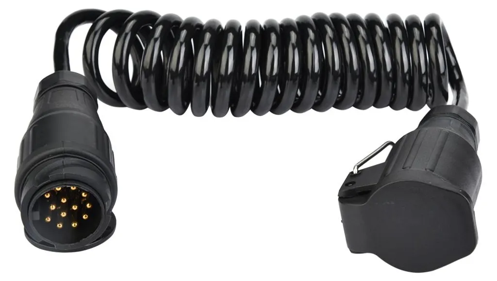 Adaptateur Prise Remorque 13 Broches avec Câble à Ressort Extensible